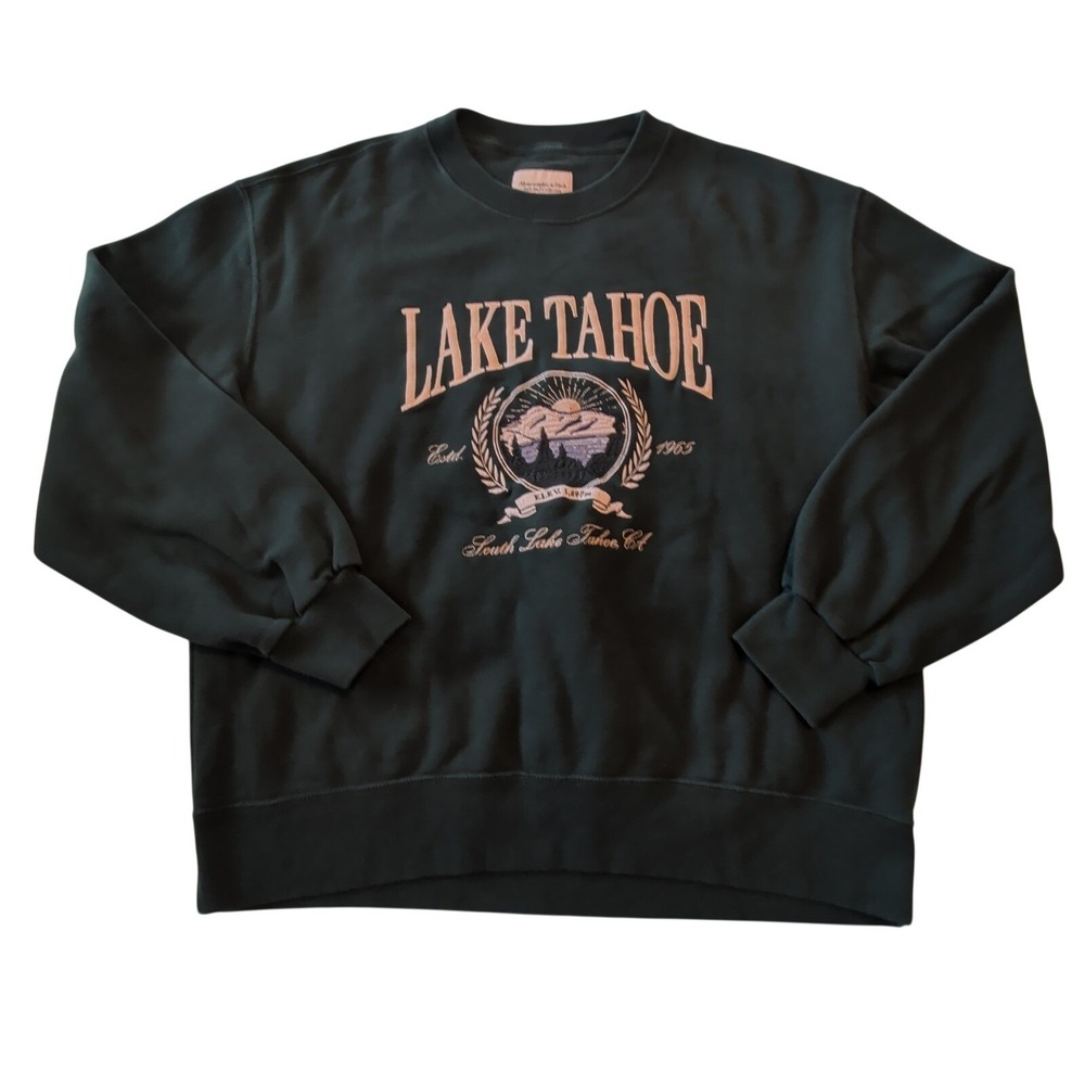Abercrombie & Fitch Soft A&F Collection Lake Tahoe Embroidered Sweatshirt Sz M